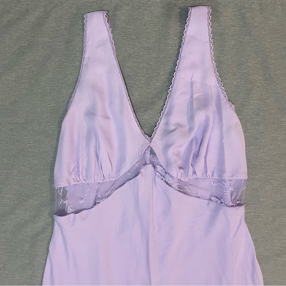 Wild Fable Lilac Lace Slip Midi Dress XXL | Y2K Satin Tie Back Summer Dress - Picture 6 of 14